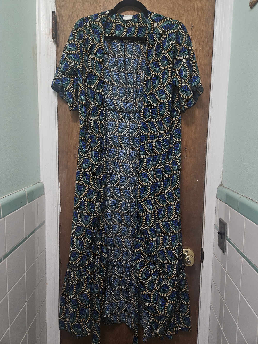 Silk & Salt Journey Maxi Wrap Dress African Peacock - Picture 2 of 4